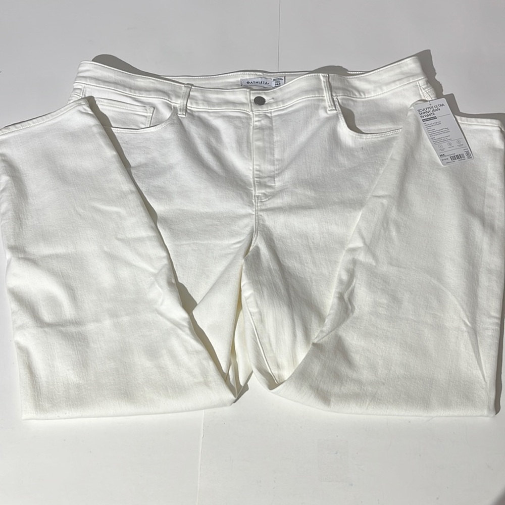 Athleta Sculptek Ultra Skinny Jean in White sz 26X plus size denim NEW!